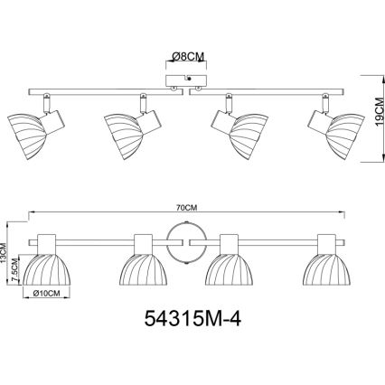 Globo - Akcentinis apšvietimas 4xE14/40W/230V auksas