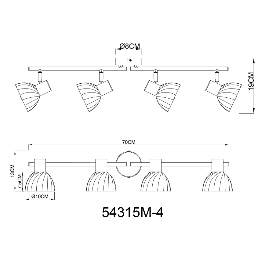 Globo - Akcentinis apšvietimas 4xE14/40W/230V auksas