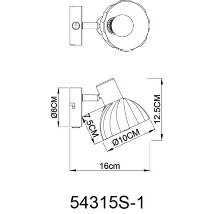 Globo - Sieninis akcentinis šviestuvas 1xE14/40W/230V juoda