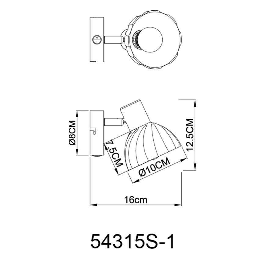 Globo - Sieninis akcentinis šviestuvas 1xE14/40W/230V juoda