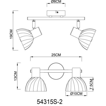 Globo - Akcentinis apšvietimas 2xE14/40W/230V juoda