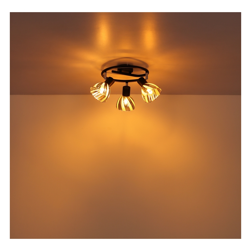 Globo - Akcentinis apšvietimas 3xE14/40W/230V juoda