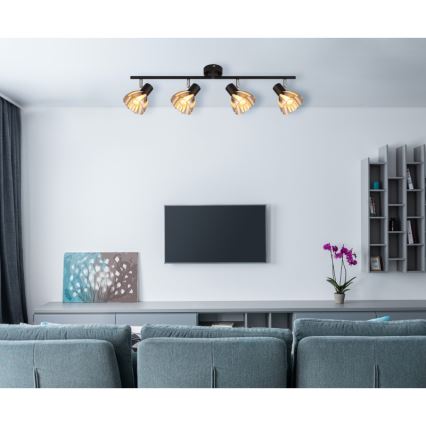 Globo - Akcentinis apšvietimas 4xE14/40W/230V juoda