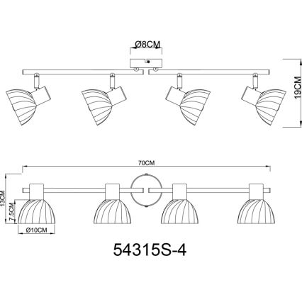 Globo - Akcentinis apšvietimas 4xE14/40W/230V juoda