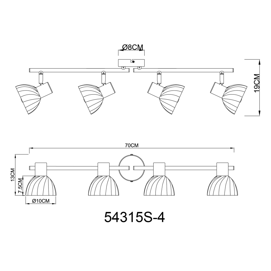 Globo - Akcentinis apšvietimas 4xE14/40W/230V juoda