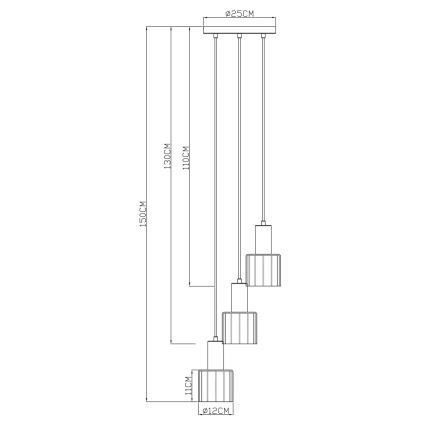 Globo - Pakabinamas šviestuvas ant laido 3xE27/40W/230V