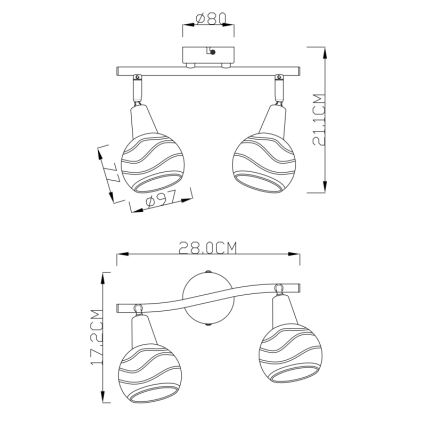 Globo - LED akcentinis šviestuvas 2xE14/4W/230V