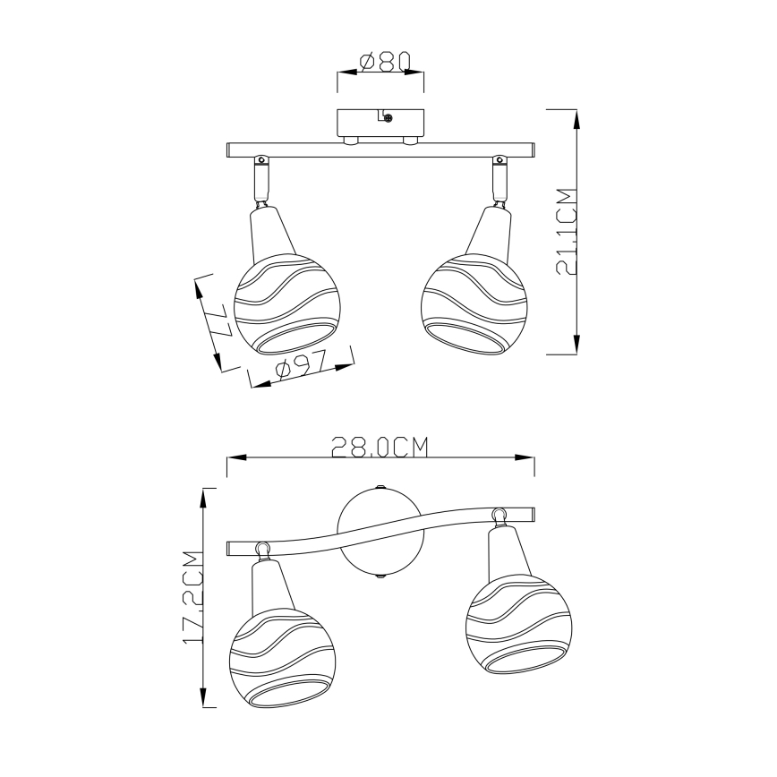 Globo - LED akcentinis šviestuvas 2xE14/4W/230V