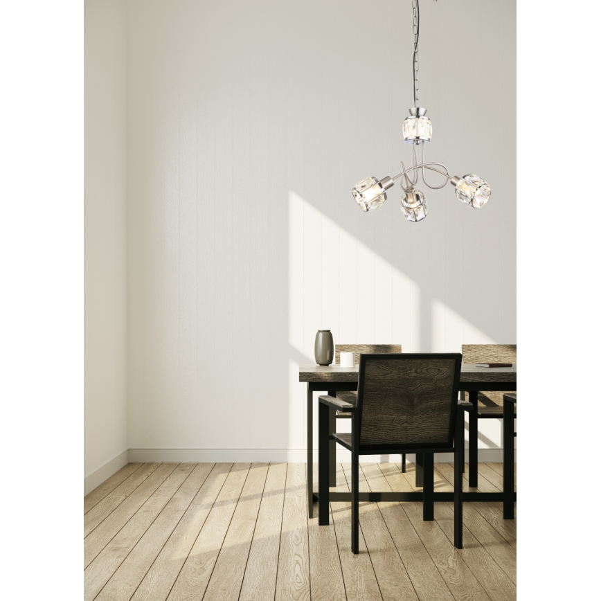 Globo - LED Sietynas, kabinamas ant grandinės 3xE14/40W/230V + LED/5W