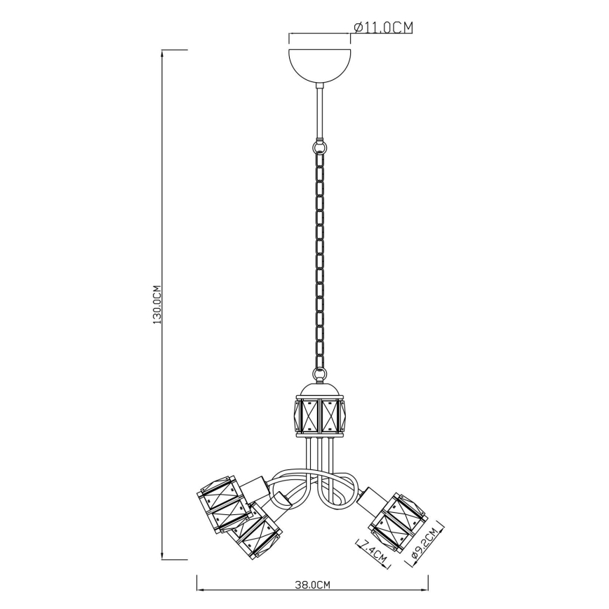 Globo - LED Sietynas, kabinamas ant grandinės 3xE14/40W/230V + LED/5W