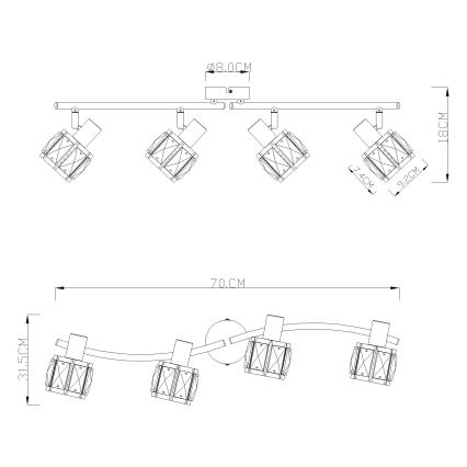 Globo - Akcentinis apšvietimas 4xE14/40W/230V