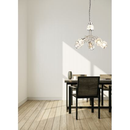 Globo - LED Sietynas, kabinamas ant grandinės 5xE14/40W/230V + LED/5W