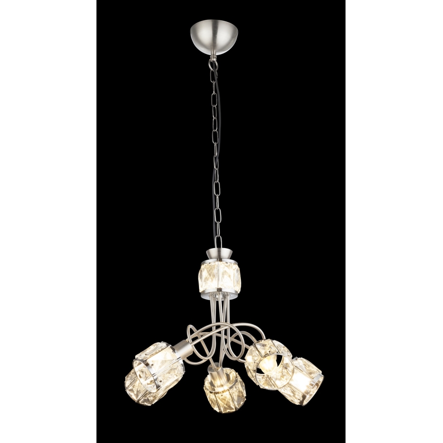 Globo - LED Sietynas, kabinamas ant grandinės 5xE14/40W/230V + LED/5W