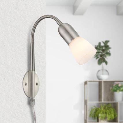 Globo - Lanksti stalinė lempa 1xE14/40W/230V matinio chromo