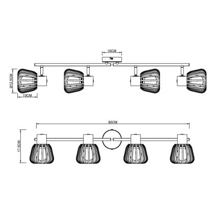 Globo - Taškinis šviestuvas 4xE27/40W/230V
