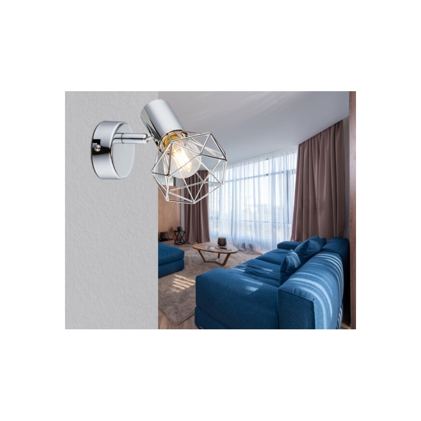 Globo - Sieninis akcentinis šviestuvas 1xE14/40W/230V blizgus chromas