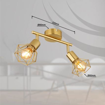 Globo - Akcentinis apšvietimas 2xE14/40W/230V auksas