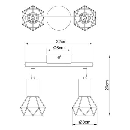 Globo - Akcentinis šviestuvas 2xE14/40W/230V