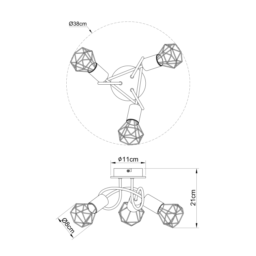 Globo - Ant pagrindo montuojamas sietynas XRA 3xE14/40W/230V