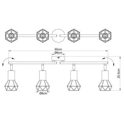 Globo - Akcentinis šviestuvas 4xE14/40W/230V