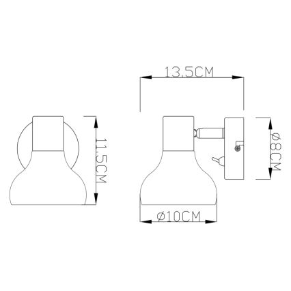 Globo - Sieninis akcentinis šviestuvas 1xE14/40W/230V