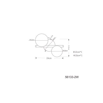 Globo - LED Ant pagrindo montuojamas sietynas 2xG9/3W/230V