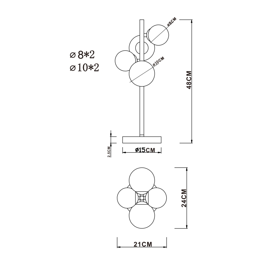 Globo - LED Stalinis šviestuvas 4xG9/3W/230V