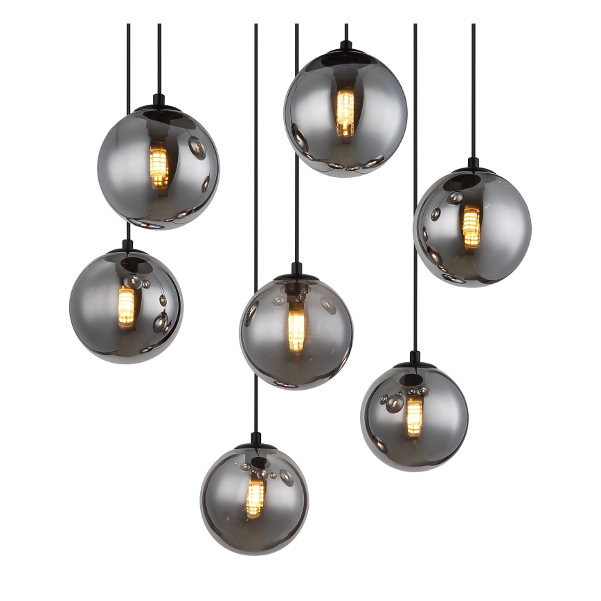 Globo - LED Pakabinamas sietynas 7xG9/3,5W/230V dūminis/juoda