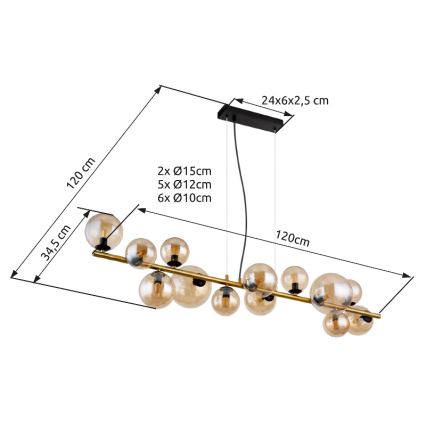 Globo - LED Pakabinamas sietynas 13xG9/3,5W/230V dūminis/ruda