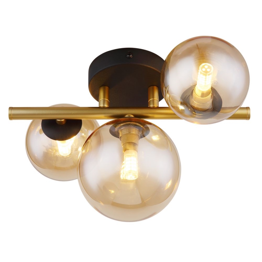 Globo - LED Ant pagrindo montuojamas sietynas RIHA 3xG9/3,5W/230V žalvaris