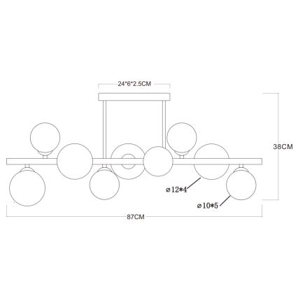 Globo - LED Sietynas ant stulpo 9xG9/3W/230V žalvaris