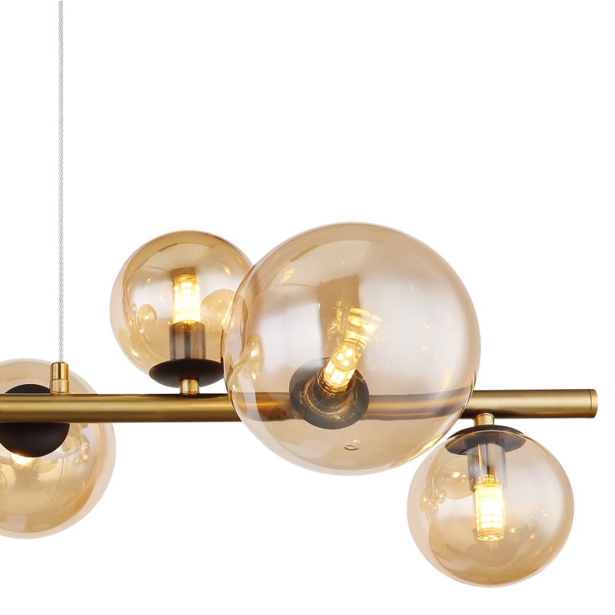 Globo - LED Pakabinamas sietnyas 9xG9/3W/230V žalvaris