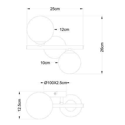 Globo - LED Ant pagrindo montuojamas sietynas 2xG9/3W/230V chromas