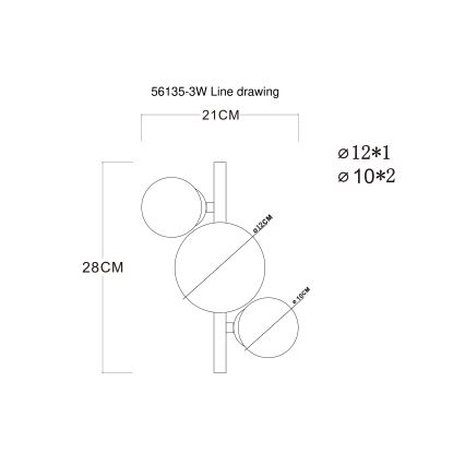 Globo - LED Ant pagrindo montuojamas sietynas RIHA 3xG9/3,5W/230V matinis chromas