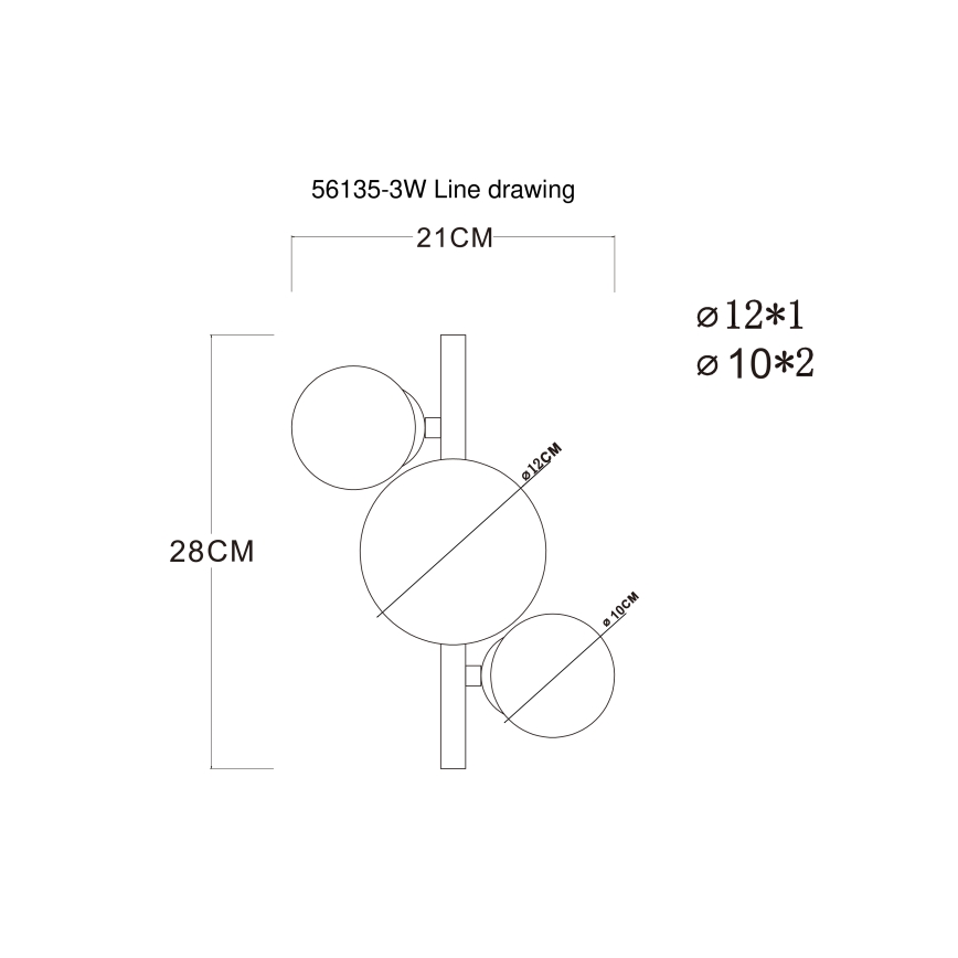 Globo - LED Ant pagrindo montuojamas sietynas RIHA 3xG9/3,5W/230V matinis chromas