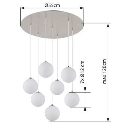 Globo - LED Pakabinamas sietynas 7xG9/3,5W/230V balta