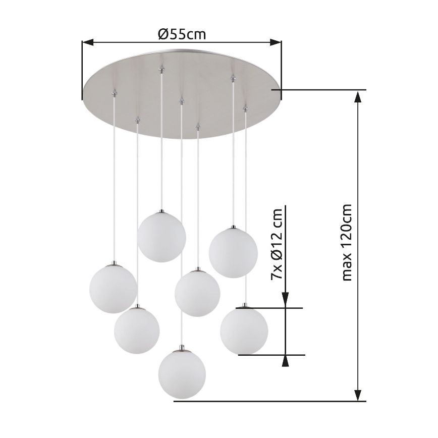 Globo - LED Pakabinamas sietynas 7xG9/3,5W/230V balta