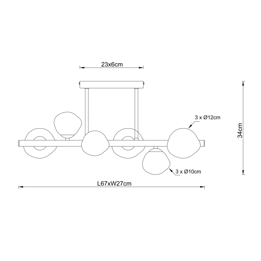 Globo - Liustra ant strypo VELORA 6xG9/5W/230V