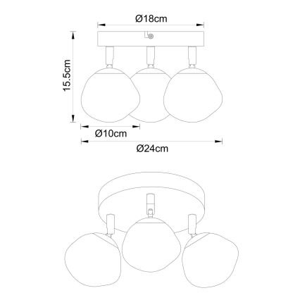 Globo - Taškinis šviestuvas 3xG9/5W/230V