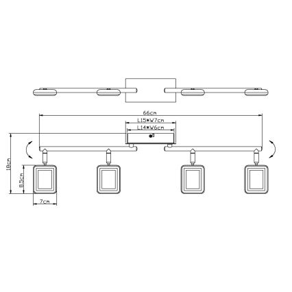 Globo - LED akcentinis šviestuvas 4xLED/4W/230V