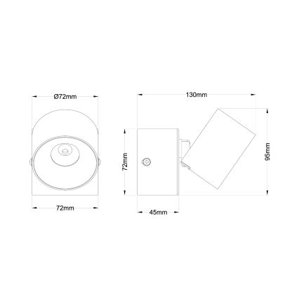 Globo - sieninis LED taškinis šviestuvas LED/6W/230V