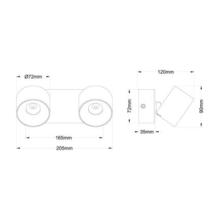 Globo - LED taškinis šviestuvas 2xLED/6W/230V