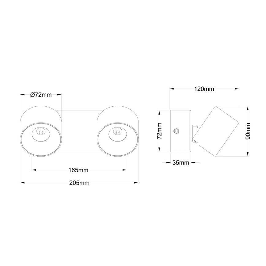 Globo - LED taškinis šviestuvas 2xLED/6W/230V