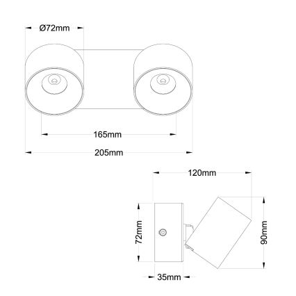 Globo - LED taškinis šviestuvas 2xLED/6W/230V