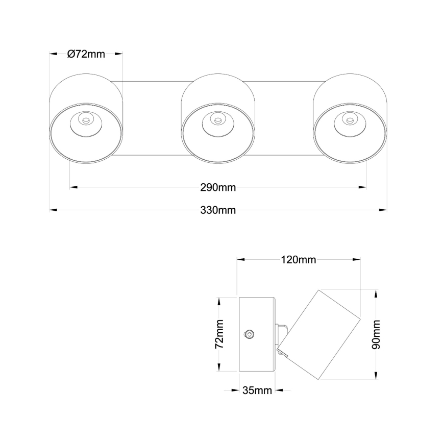 Globo - LED kryptinis šviestuvas 3xLED/6W/230V