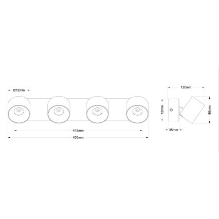 Globo - LED taškinis šviestuvas 4xLED/6W/230V