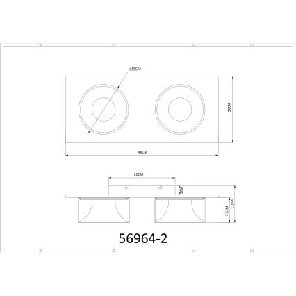 Globo - LED lubinis šviestuvas LED/24W/230V 3000K 46x20 cm žalvario apdaila