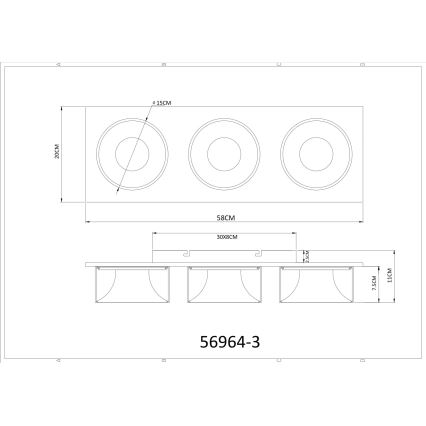 Globo - LED lubinis šviestuvas LED/24W/230V 3000K 58x20 cm iš žalvario