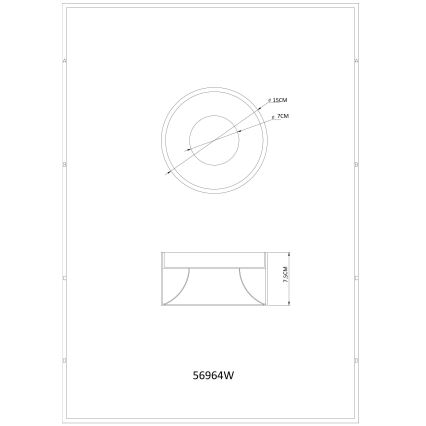 Globo – LED lubinis šviestuvas 12 W, 230 V, 3000 K, Ø 15 cm, baltas