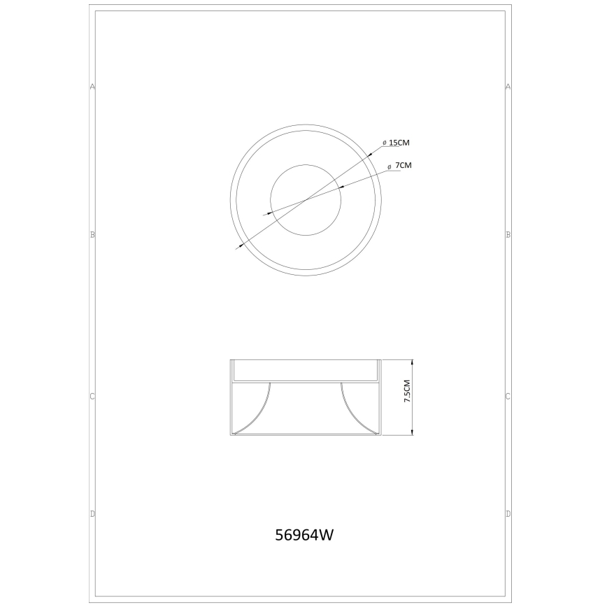 Globo – LED lubinis šviestuvas 12 W, 230 V, 3000 K, Ø 15 cm, baltas